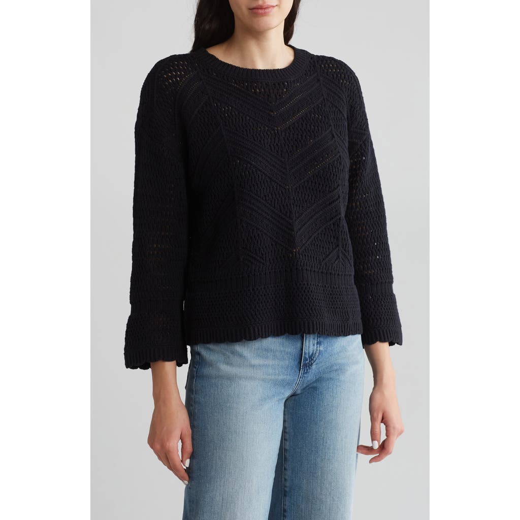 Shop By Design Eliana Openwork Sweater In Black