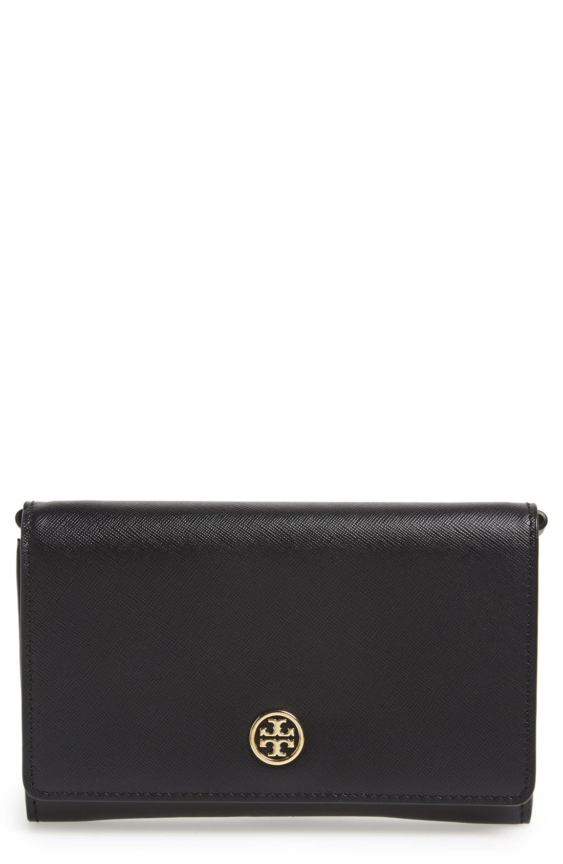 Tory Burch 'Robinson' Leather Wallet on a Chain Nordstrom