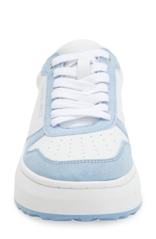 Shop Nine West Calpha Platform Sneaker In White/light Blue