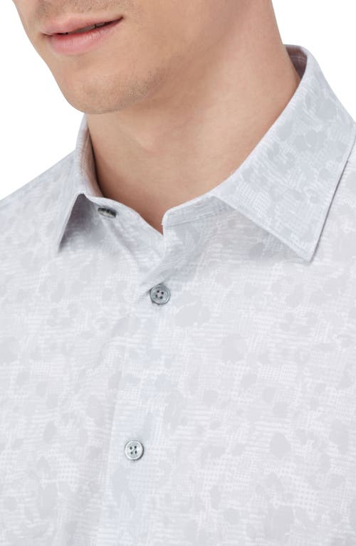 Bugatchi Men's Ooohcotton James Tonal-print Sport Shirt In Platinum