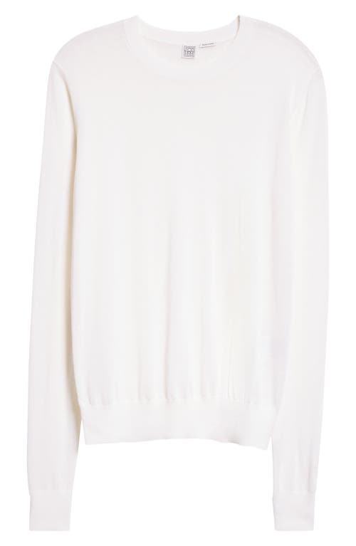 Shop Totême Toteme Fine Crewneck Sweater In Off White