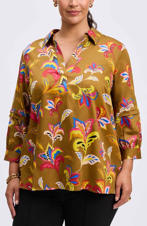 Foxcroft Frankie Floral Wrinkle Resistant Top In Multi