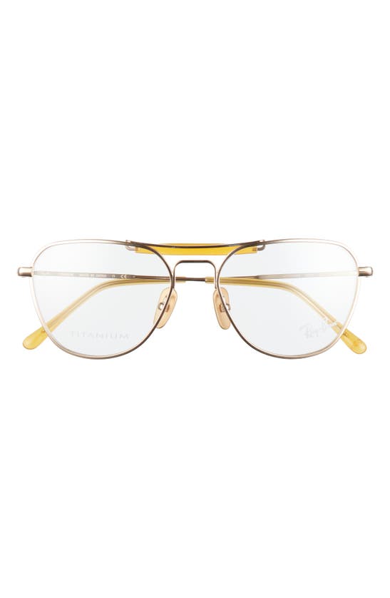 Ray Ban 53mm Optical Glasses In Gold/ Clear