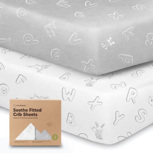 Shop Keababies Soothe Fitted Crib Sheet In Abc Land Cloud