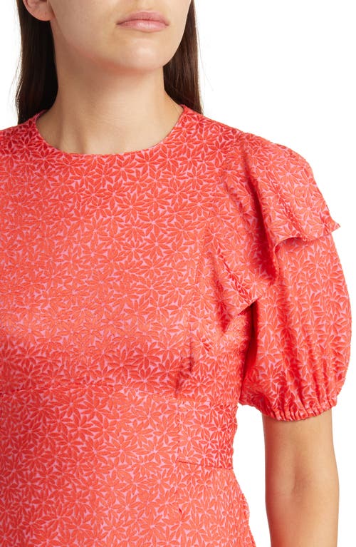 Ted Baker Mayyia Puff Sleeve Midi Dress In Fuchsia