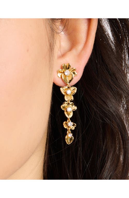 Shop Kate Spade New York Precious Pansy Linear Drop Earrings In Gold.