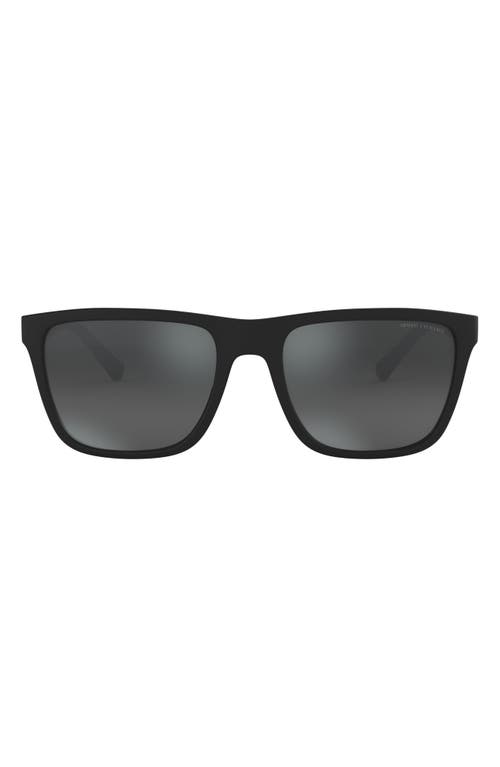 Emporio Armani AX Armani Exchange 57mm Square Sunglasses in Matte Black at Nordstrom
