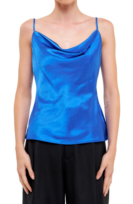 Shop Endless Rose Cowl Neck Camisole In Blue