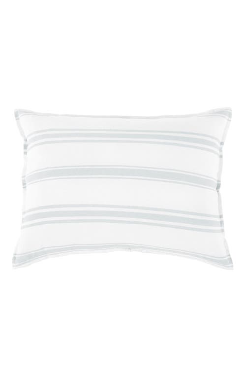 Pom Pom At Home Jackson Big Linen Accent Pillow In White/ocean