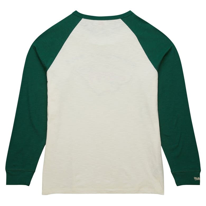 Shop Mitchell & Ness Cream Minnesota Wild Legendary Slub Vintage Raglan Long Sleeve T-shirt