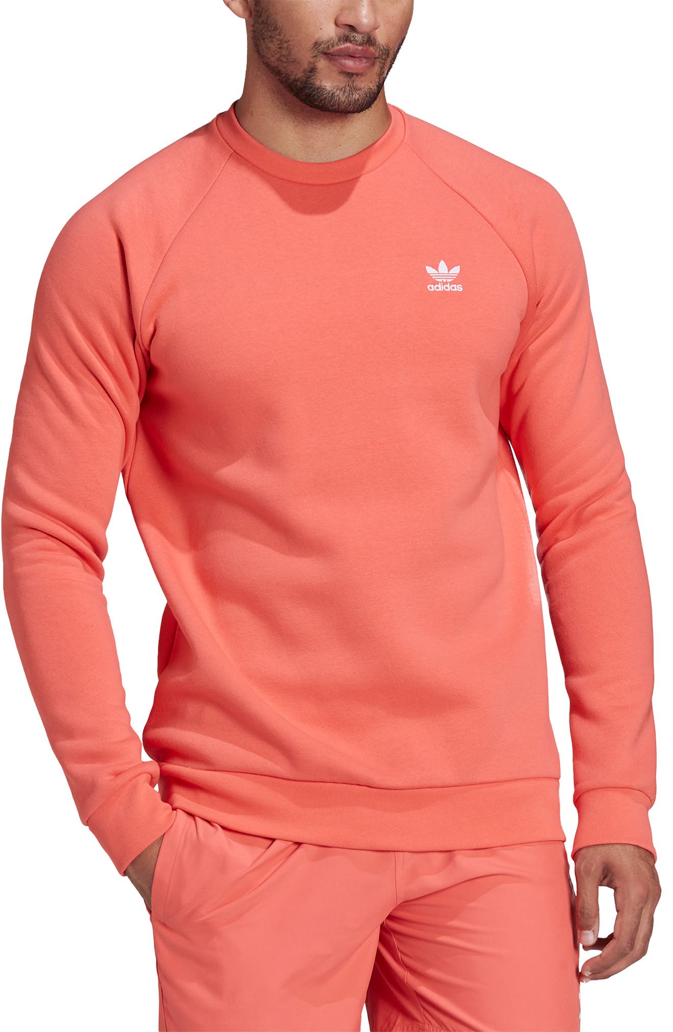 orange adidas crew neck