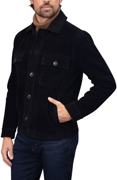 Shop Bagatelle Faux Nubuck Trucker Jacket In Black