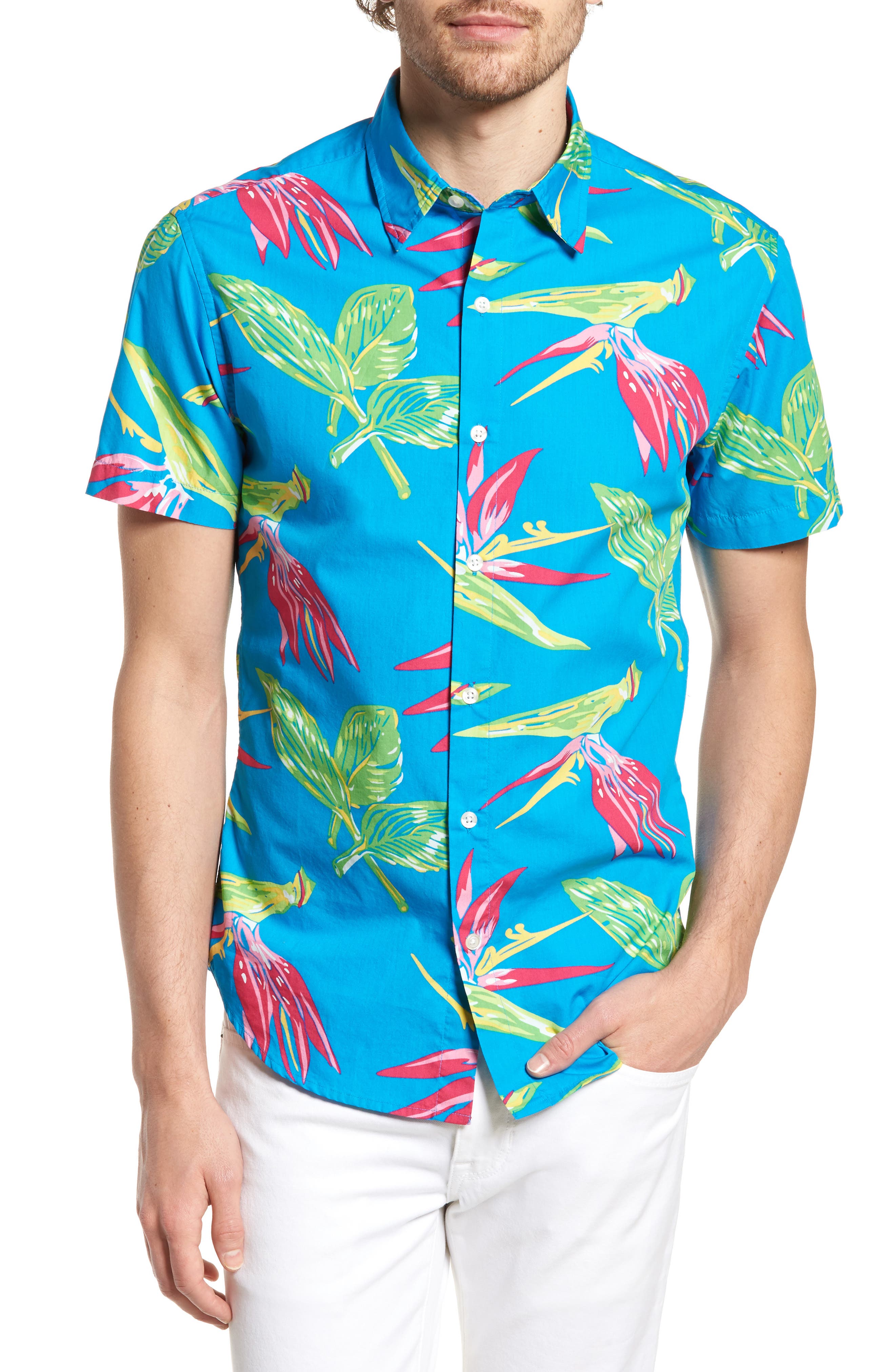 Bonobos Slim Fit Print Short Sleeve Sport Shirt Nordstrom