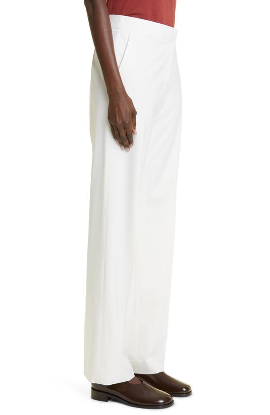 Lafayette 148 Irving Straight Leg Stretch Wool Pants In Ivory