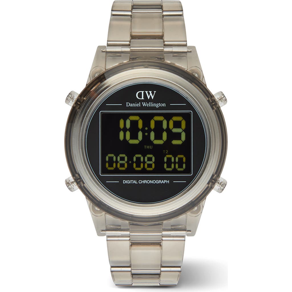 Daniel Wellington Retro Digital Bracelet Watch, 42mm In Transparent Soft Grey