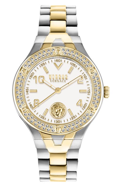 VERSUS Versace Vittoria Crystal Bracelet Watch, 38mm in Two Tone Gold at Nordstrom
