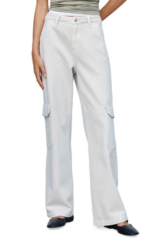 MANGO Wide Leg Cargo Jeans Lt Pastel Grey at Nordstrom,