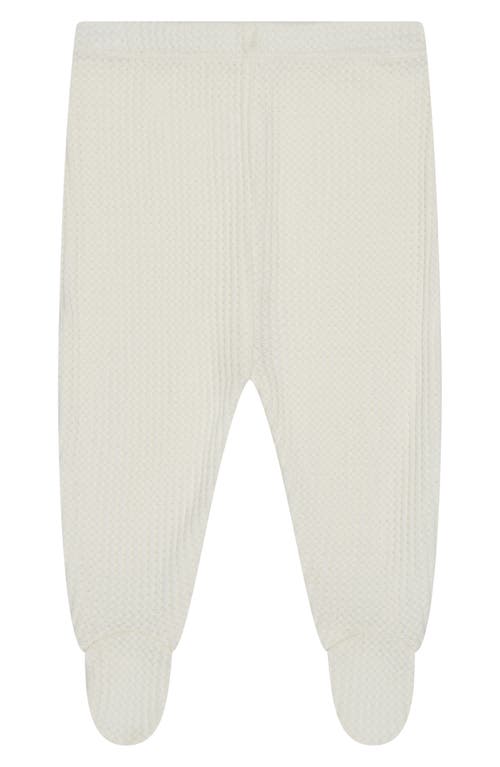 Shop Mori Waffle Knit Snap-up Top & Footed Leggings Set In Rainwash