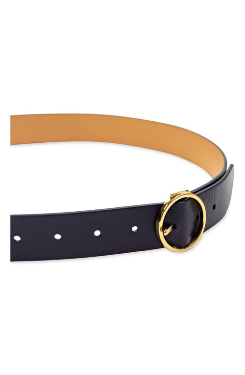 Cole Haan Women's Two-in-one Center Bar Reversible Genuine Leather Belt In Navy/natural