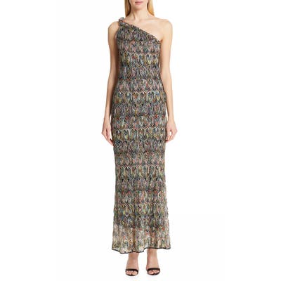 Missoni One-Shoulder Pointelle Maxi Dress, US / 40 IT - Black
