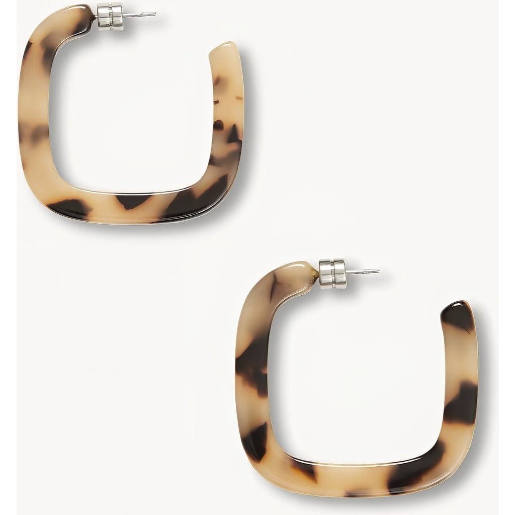 Machete Midi Square Hoops In Blonde Tortoise