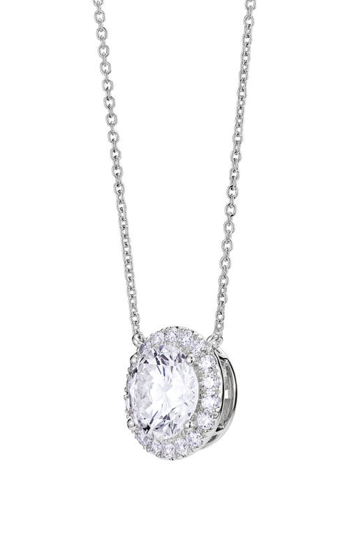 Shop Lightbox 2-carat Lab Grown Diamond Halo Pendant Necklace In White/14k White Gold