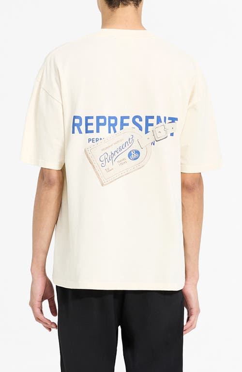 Shop Represent Luggage Tag Oversize Graphic T-shirt In Antique White