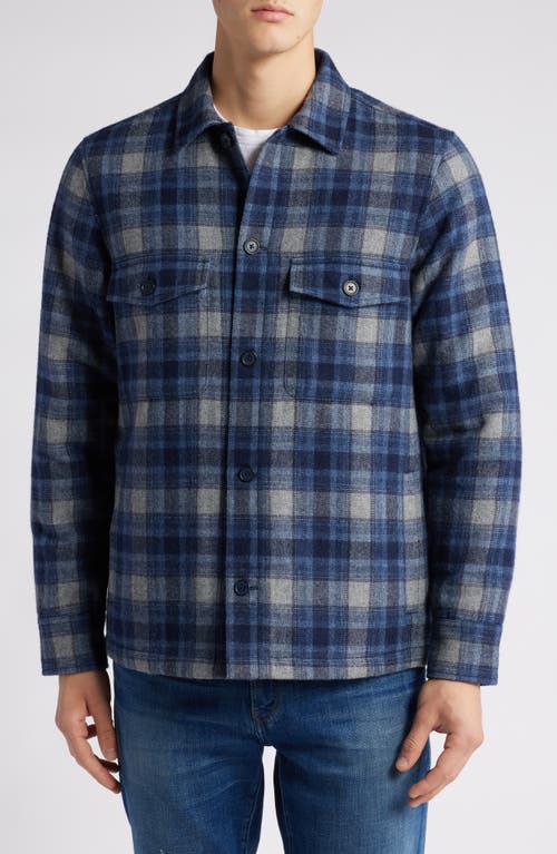 Shop Treasure & Bond Plaid Flannel Button-up Shirt Jacket In Navy- Blue Dash Plaid