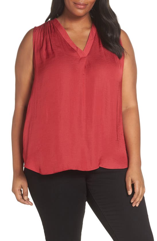 VINCE CAMUTO V-NECK RUMPLE BLOUSE