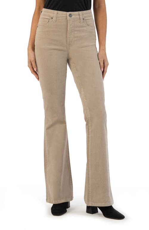 KUT from the Kloth Ana Fab Ab High Waist Flare Corduroy Jeans in Sand