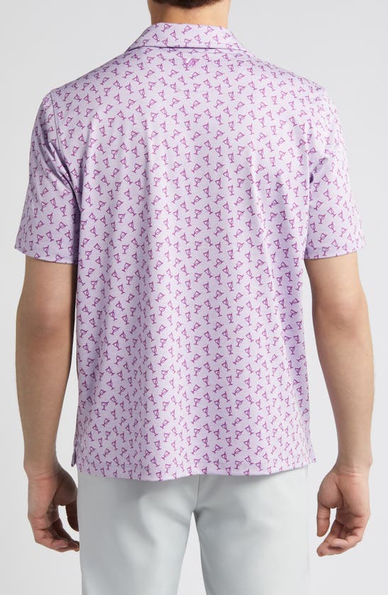 Shop Johnston & Murphy Xc4® Cocktail Print Performance Golf Polo In Lavendar