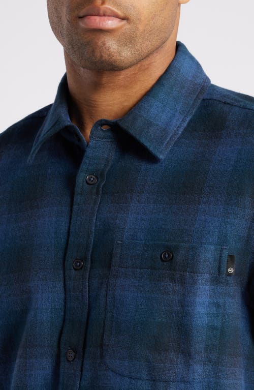 Ag Aiden Long Sleeve Button Front Shirt In Gradient Plaid Navy Multi