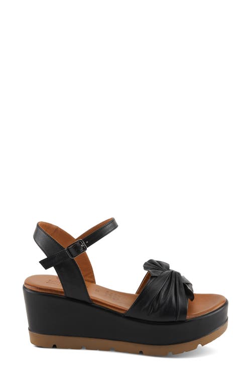 Spring Step Wakefield Ankle Strap Platform Wedge Sandal In Black