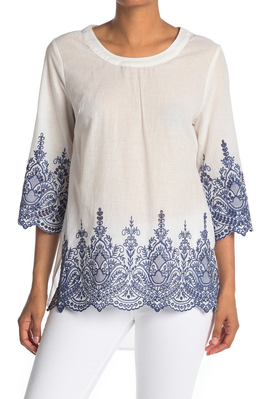 Forgotten Grace | Embroidered High/Low Hem Tunic | Nordstrom Rack