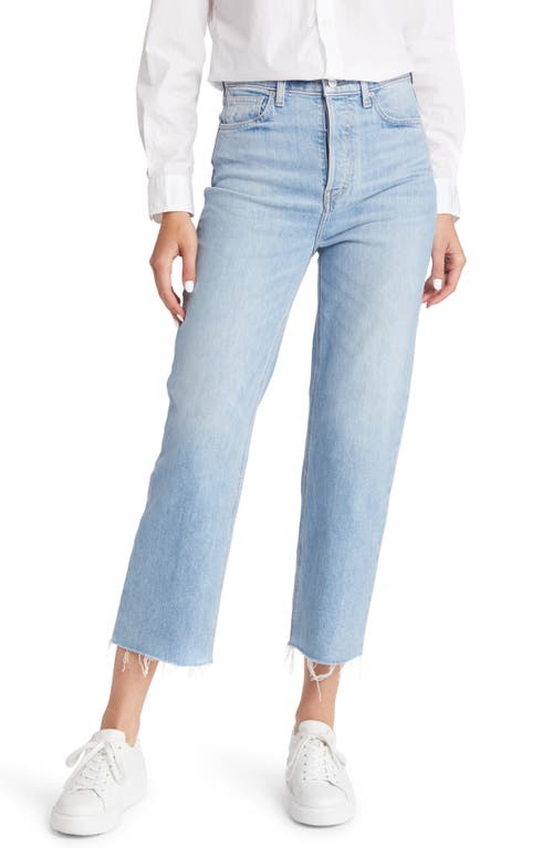 Frank & Eileen Monaghan High Waist Crop Mom Jeans in Faded Light Blue Denim Wash
