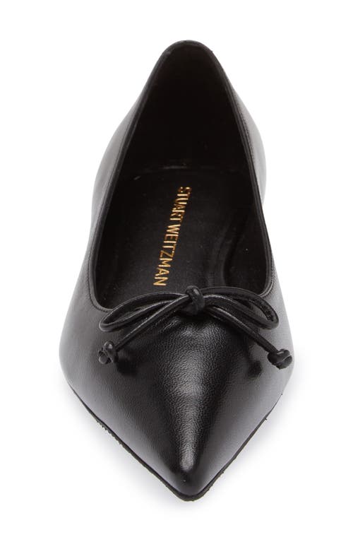 Shop Stuart Weitzman Landon Pointed Toe Ballet Flat In Black