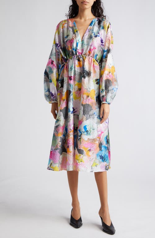 Stine Goya Veroma Floral Long Sleeve Midi Dress Liquified Orchid at Nordstrom,