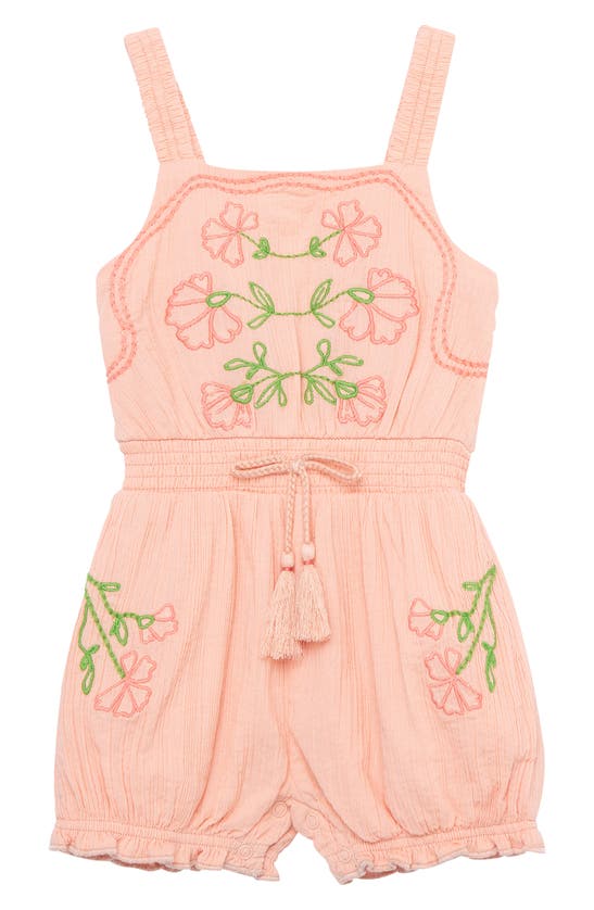 Peek Essentials Babies' Embroidered Romper In Pink