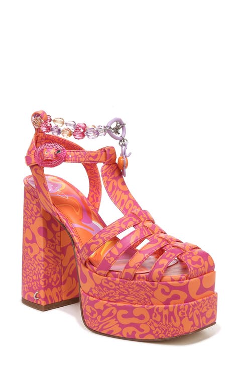 strappy sandals orange