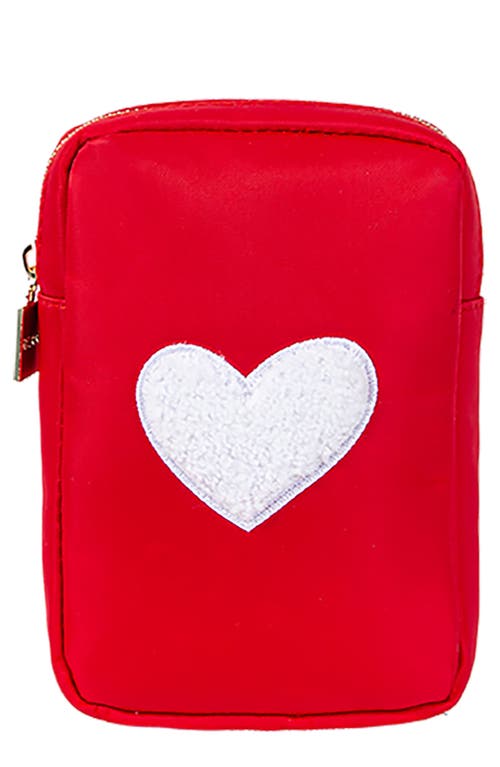Mini Heart Cosmetics Bag in Red