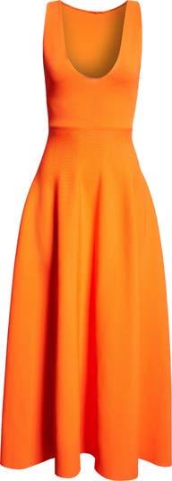 The Renee Dress in Red Orange  Brandon Maxwell Contemporary