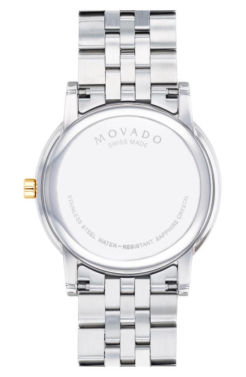 Shop Movado Museum Diamond Bracelet Watch, 40mm In Silver/black/gold