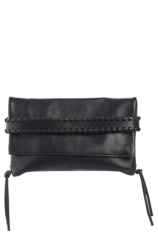 Chloé Mony Calfskin Leather Clutch In Black