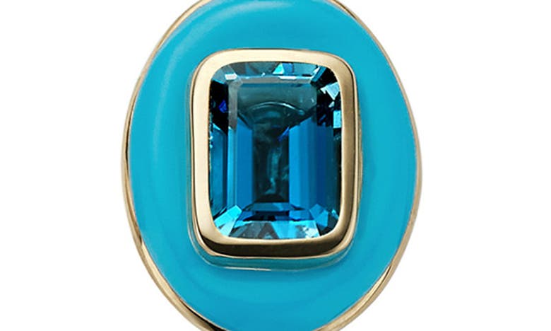 Shop Cast Blue Topaz Charm Necklace In Blue Sapphire