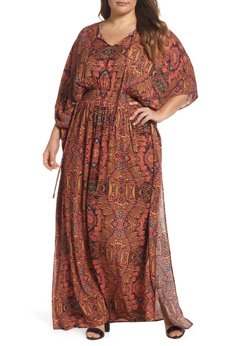 Melissa McCarthy Seven7 Print Gauze Maxi Dress (Plus Size) | Nordstrom