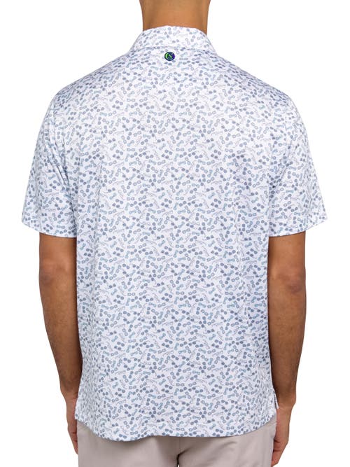 Construct Con.struct Micro Sunglasses Print Performance Golf Polo In White/green