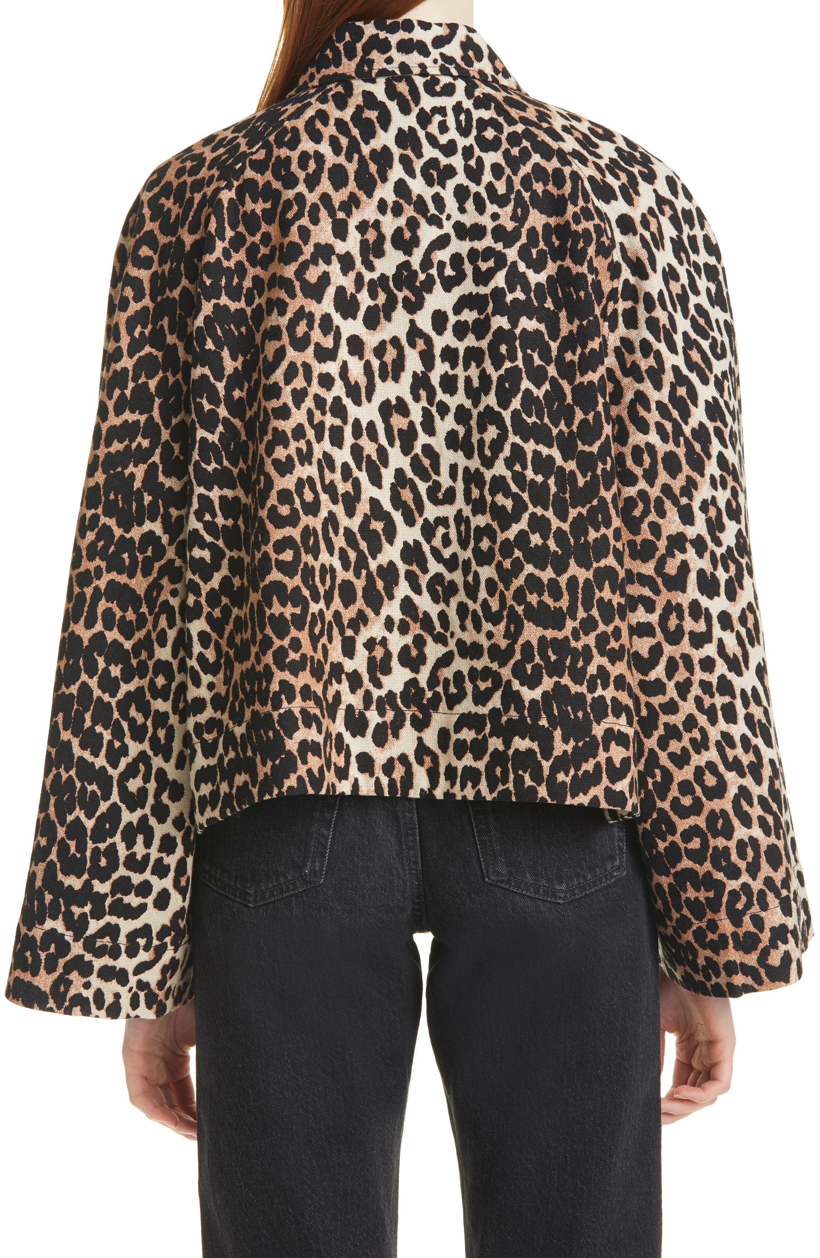ganni leopard print jacket