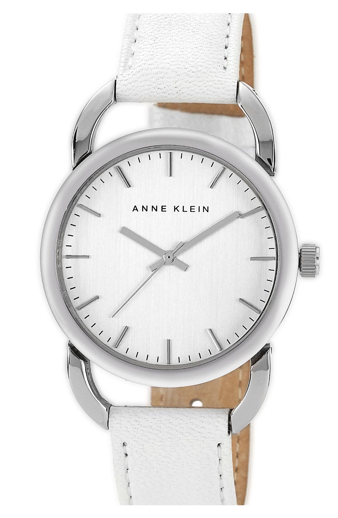 Anne Klein Round Leather Strap Watch Nordstrom