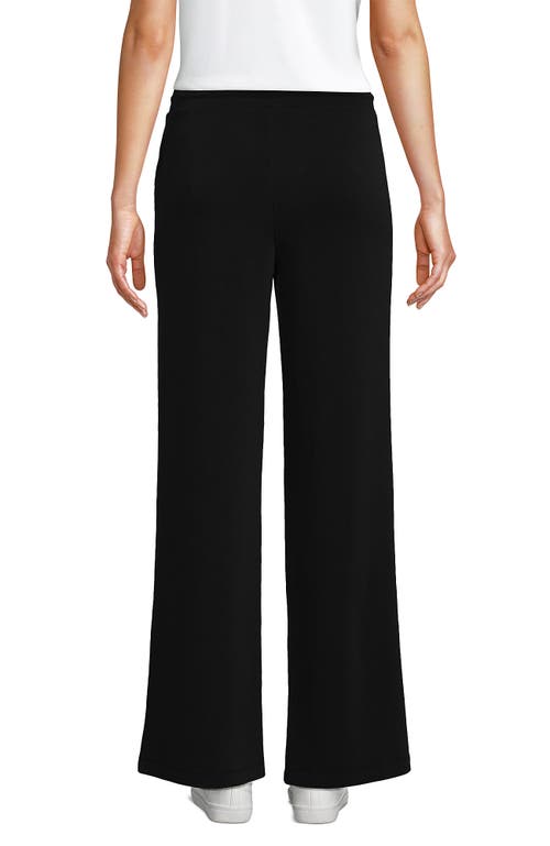 Shop Lands' End Cupro Knit Mid Rise Wide Leg Pants In Black