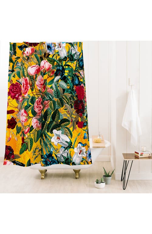 Deny Designs Summer Shower Curtain In Yellow Multi